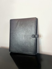 Filofax 2002 Finsbury A5 Pocket Organiser Black Leather With Ruler And Inserts
