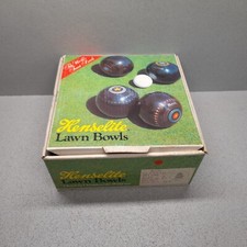 Set of 4 Henselite Classic Deluxe Lawn Bowls Size 4 Heavy Black