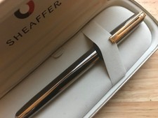 VINTAGE SHEAFFER PRELUDE (365) FOUNTAIN PEN, GUNMETAL/GT, M NIB, EXC CON