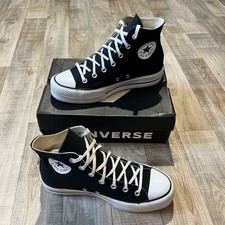 Converse Chuck Taylor All Star Black High Top Platform Trainers UK 7 Boxed