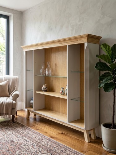 Vintage oak display cabinet - display,