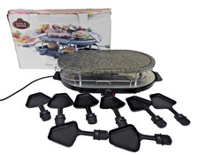 Giles & Posner Stone Grill & Raclette Set for 8 Family EK1605ROFOB Boxed