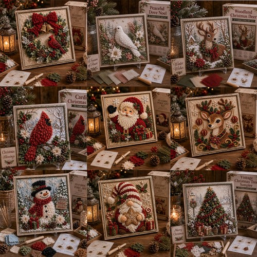 Christmas fabric poke - christmas, art
