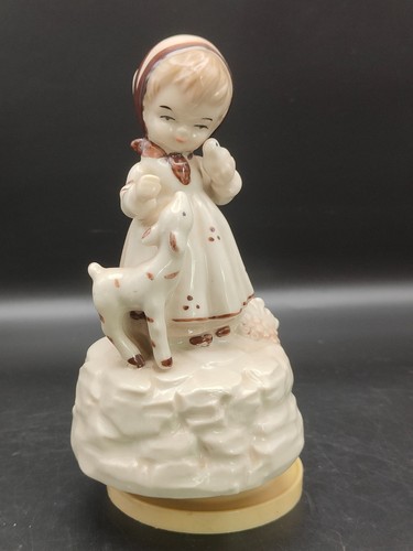 Vintage musical girl with deer - vintage,