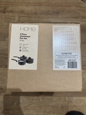 Brand New Boxed Argos Home 3 Piece Aluminium Pan Set - Grey 
