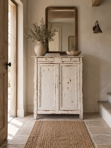 Antique french rustic cupboard - rustic,