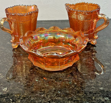 Amber Carnival Glass Creamer