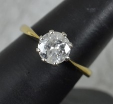 Natural 2.00ct Diamond and 18ct Yellow Gold Solitaire Engagement Ring