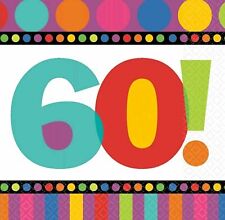 International Dots & Stripes Party Napkins 60th Birthday Anniversary Serviettes