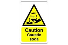 Caution Caustic soda sign -