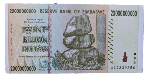Zimbabwe billion dollars - 20,