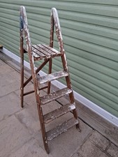 Vintage Wooden Step Ladder 4 Steps & A  Platform