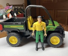 Bruder John Deere Gator 855D With Figure - Wing Mirrors broken but retained 