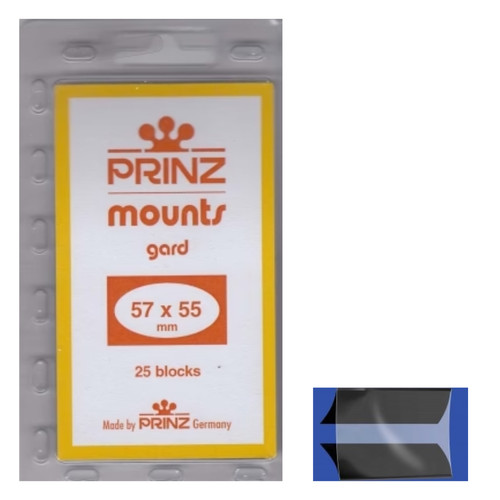 Prinz stamp mounts black 57mm - prinz,