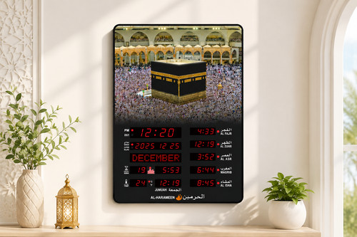 Kaaba mosque azan wall - kaaba, clock