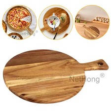Round Wooden Pizza Serving