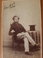 1860 CDV FRANCIS H NEWMAN Man Top Hat Mr Osborn Erith Kent  - Victorian Photo bb