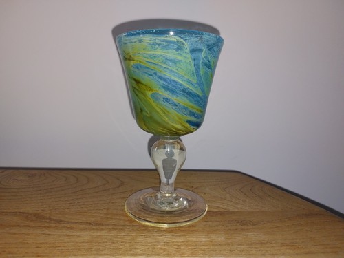 Mdina wine glass goblet sea - glass/goblet, "sea