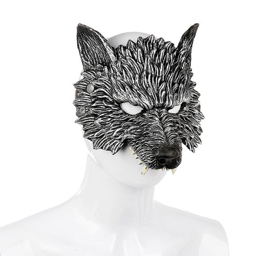 Wolf half face mask costume - half,