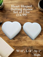2 Heart Shaped Dotting Stones. Smooth Stonecast For Mandala/Dot Painting.
