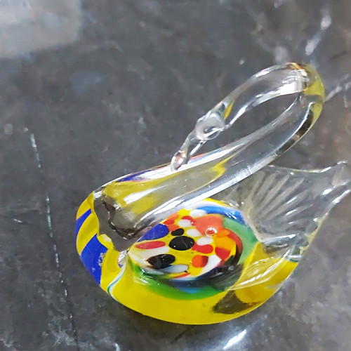 Hand blown art glass - blown, swan