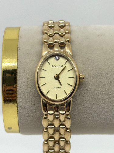 9ct yellow gold accurist oval - yellow,