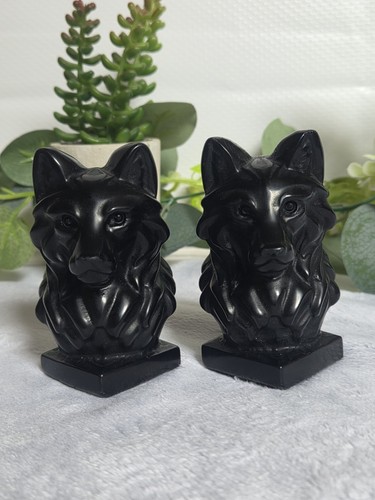 Beautiful pair obsidian - pair, of