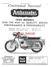 1959 Advert AMBASSADOR 200cc 'Super S' Motorcycle Vintage Original Print Ad 730M