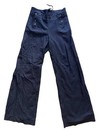 Navy button trousers - us,