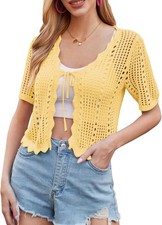 Sheer Mesh Tie Front Bolero