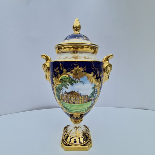Coalport twin rams - rams, vase