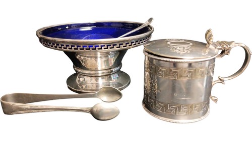Silver plate cobalt blue - silver,