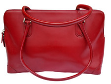 Red Leather Shoulder Bag  |
