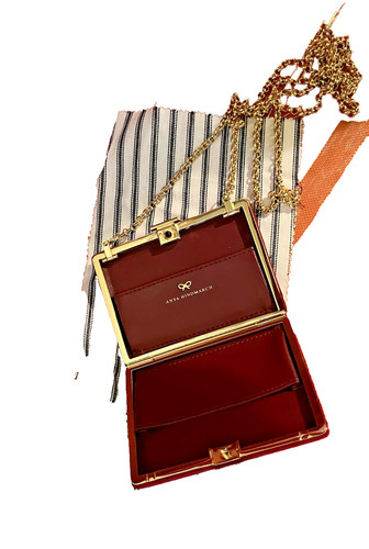 Anya hindmarch burgundy velvet - burgundy,
