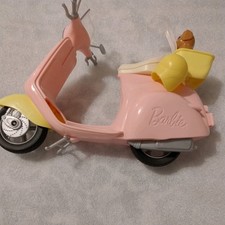 Barbie Vespa Scooter Light Pink With Pastel Yellow Helmet And Dog