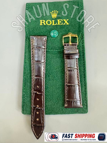 Rolex brown leather band 20mm - rolex,
