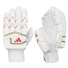 2025 adidas Cricket Incurza 4.0 White Red Gold Batting Gloves - Free P&P