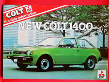 1978 Mitsubishi COLT 1400 GLX Pre Launch Preview Sales Brochure UK Market Mirage