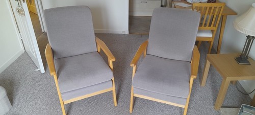 Retro pair grey beige wooden - retro,