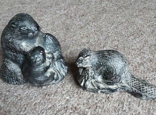 Wolf original sculpture beaver - sculpture,