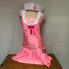Pink Sailor Cutie Dress and Hat Costume Fancy Dress M/L UK 10-12