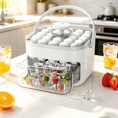Grid ice cube tray - with, lid