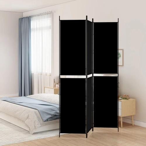 Panel room divider black - 3-panel,