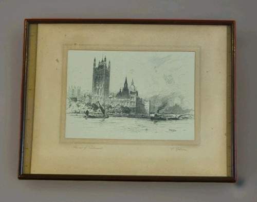 Vintage etching print - vintage,