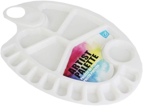 Oval artist palette - palette, well