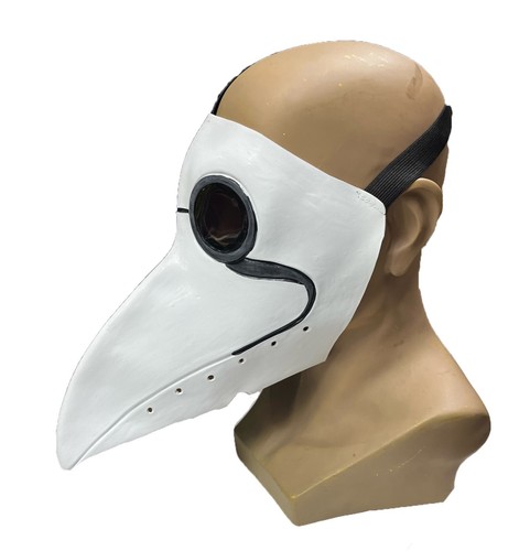 White latex plague doctor mask - white,