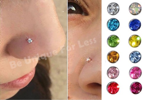 Nose stud 3mm gem - 1x,