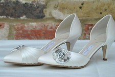 New RAINBOW COUTURE bridal shoes TOMEA  uk 4 euro 37 Ivory beads RRP £140+