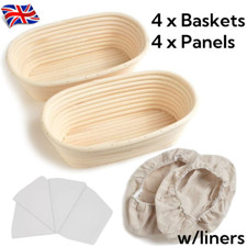 8pcs Bread Proofing Basket 10" oval Banneton Sourdough Rising Proving Tool+Liner