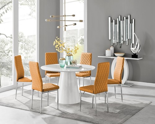 Palama white high gloss round - white,